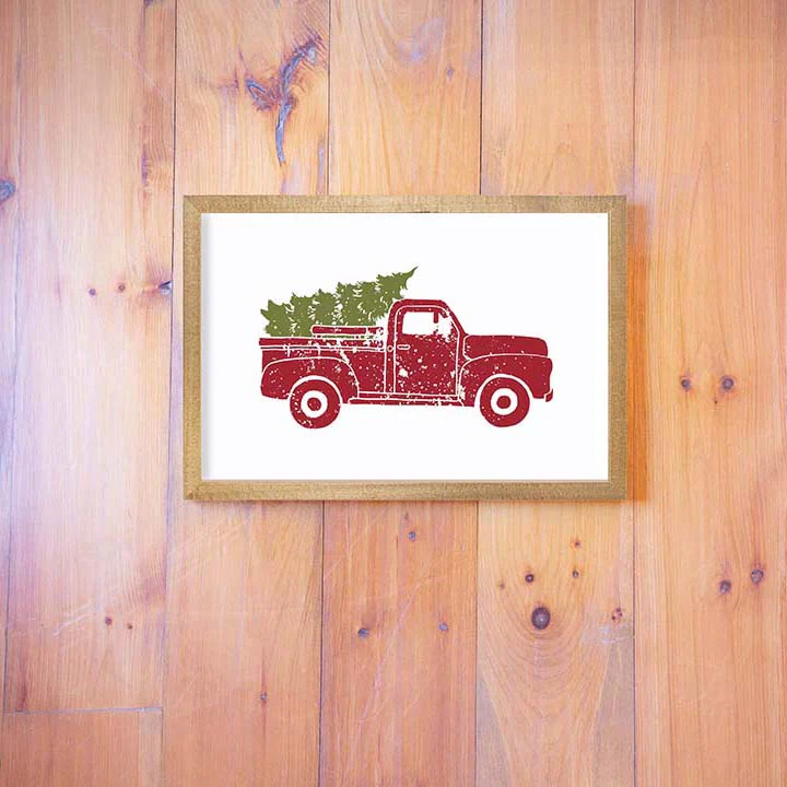 Red Truck Christmas Sign - Image 2