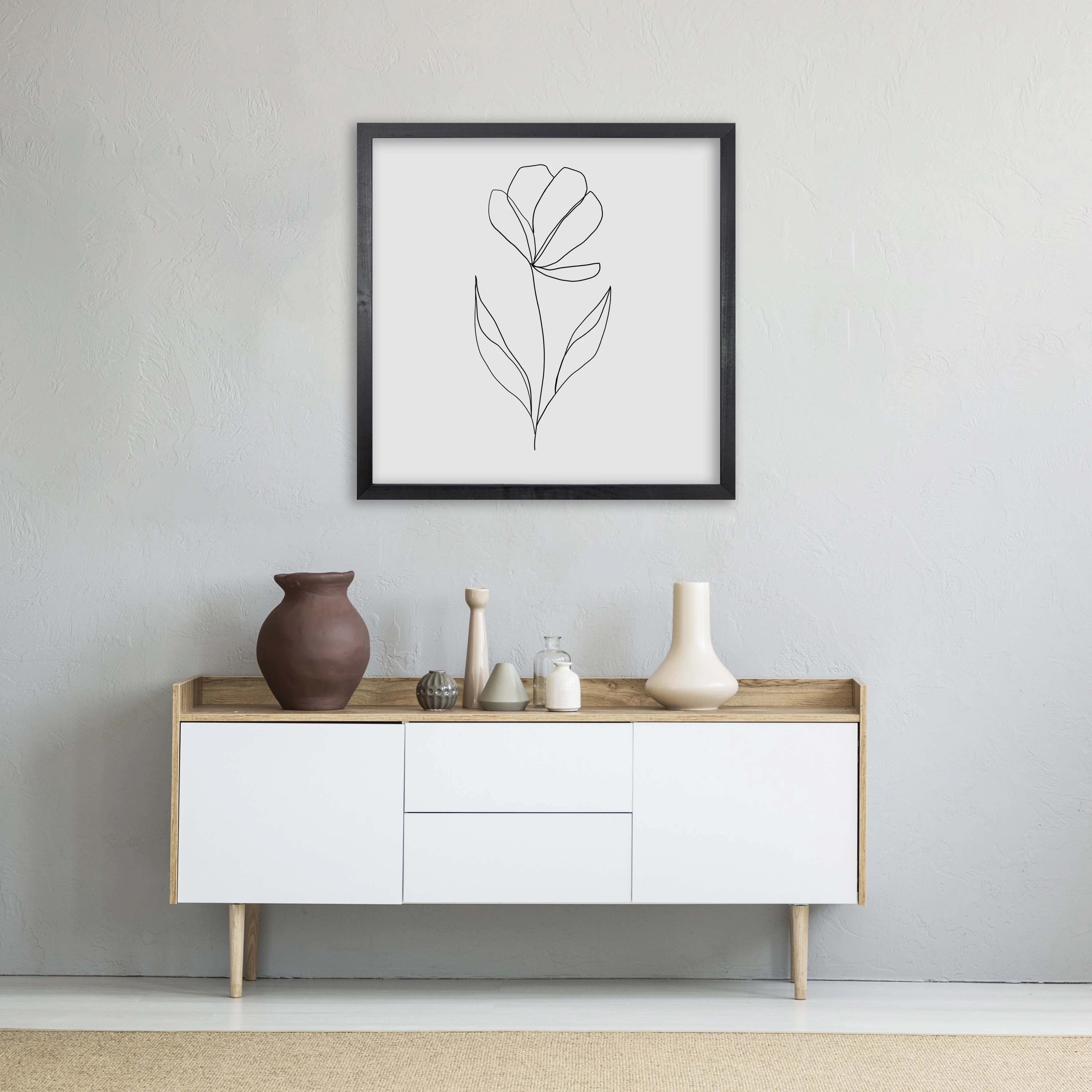 Floral Line Art- Violet