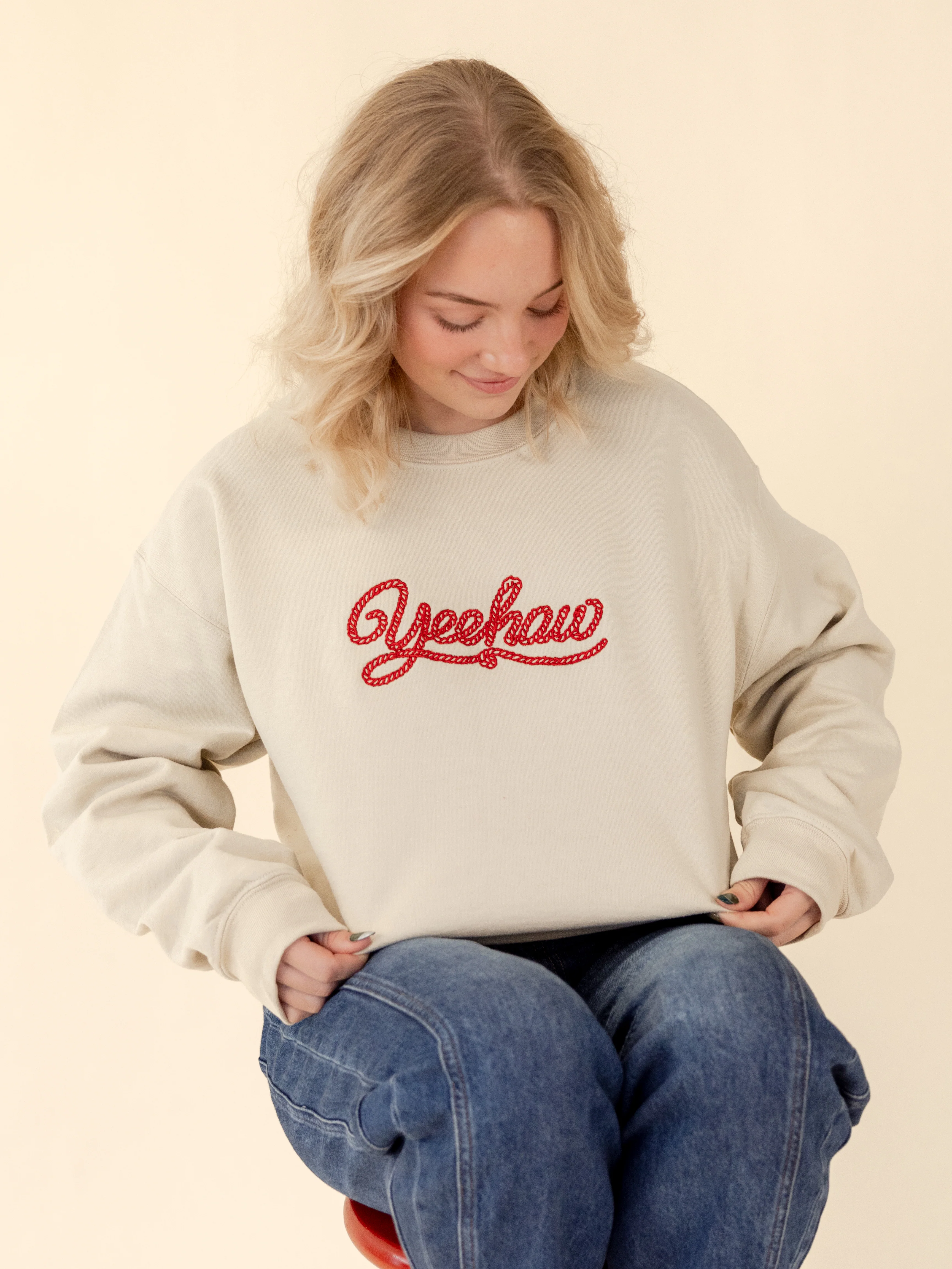 Yeehaw Sweatshirt - Sand - Image 3
